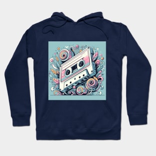 Retro music tape colorful design Hoodie